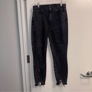 7 For All Mankind Black High Waist Ankle Skinny Jeans